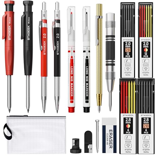 STAGEEK 17-in-1 Carpenter Pencils Set, Mechanical Pencils for Construction