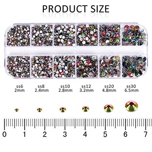 3792pcs Rainbow Flatback Rhinestones For bedazzling - color: Rainbow