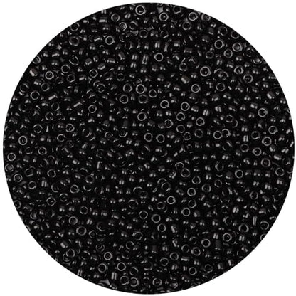 5000pcs Black Glass Seed Beads Bulk, Small Tiny Waist Spacer Beads for Bracelet, Necklace Jewelry Making, DIY Craft Projects(3mm 8/0) - color: Bright Black, size: 3mm