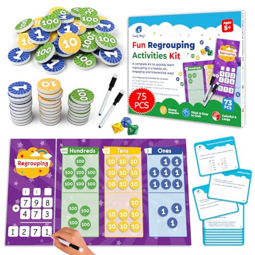 73 PCS Fun Magnetic Regrouping Activities, Place Value Disks – Simply Magic