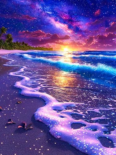 Okarina Diamond Art Kits for Adults & Beginners, Beach Diamond Painting Kit - color: HMDPUS-26109