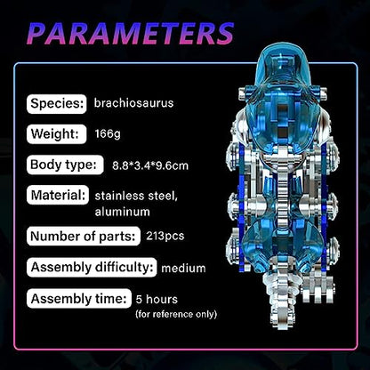 FILASLFT 3D Metal Puzzles for Adults,Dinosaur Model Brachiosaurus - color: B5-brachiosaurus-blue