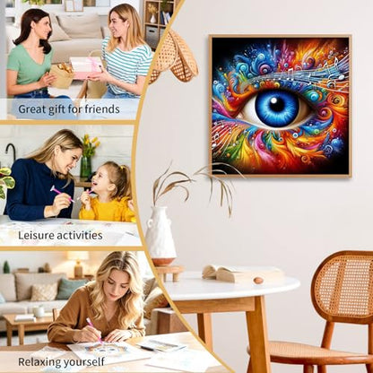 Kalonyth Eye Diamond Art Kits for Adults Beginners 14x14 in, DIY Craft Gift - color: DP-US16