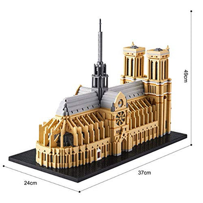 Kadablk Architecture Series Mini Bricks for Adults and Teens,France Notre Dame de Paris Mini Building Blocks Set,Micro Blocks Set,7380 PCS,Landmark Model - color: France Paris