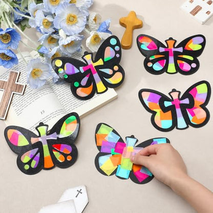 Sinload 24 Pcs Religious VBS Butterfly Cross Crafts DIY Butterfly Crafts - style: Butterfly