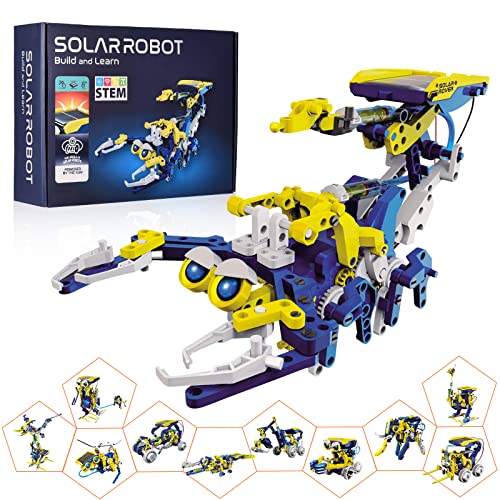 STEM Projects 11-in-1 Solar Robot Toy for Kids Ages 8-12, Science Kits Educational Robotics to Build, Christmas Birthday Gifts for 8 9 10 11 12 13 14 Year Old Boys Girls Teens.