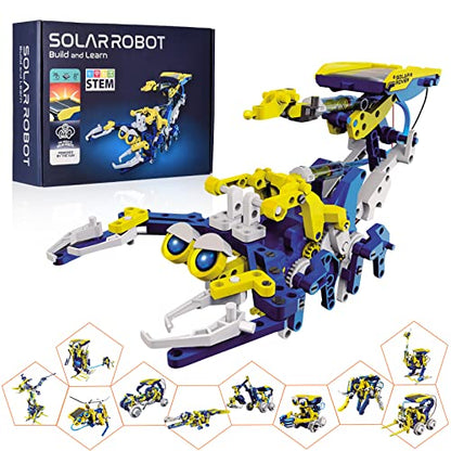 STEM Projects 11-in-1 Solar Robot Toy for Kids Ages 8-12, Science Kits Educational Robotics to Build, Christmas Birthday Gifts for 8 9 10 11 12 13 14 Year Old Boys Girls Teens.