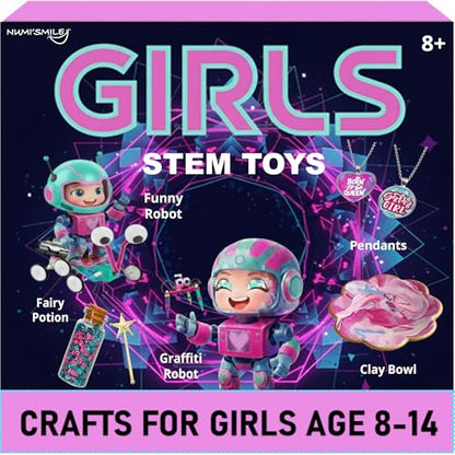 DIY STEM Toys Arts and Crafts for Girls Ages 8-12-14, Birthday Gift Project - color: Pink- Stem Craft for Girls
