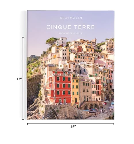 Galison Gray Malin Cinque Terre 1000 Piece Puzzle, Collector Book Box - color: Cinque Terre