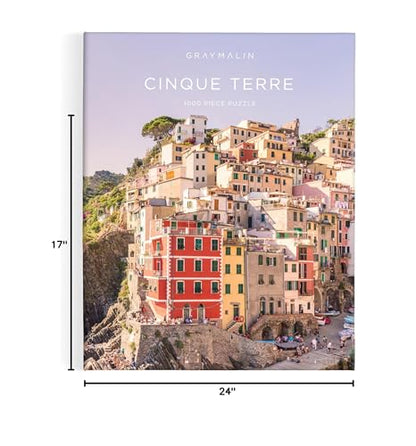Galison Gray Malin Cinque Terre 1000 Piece Puzzle, Collector Book Box - color: Cinque Terre
