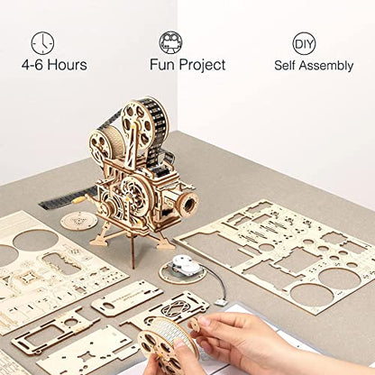 ROKR 3D Wooden Puzzles Vitascope for Adults - Model Building Kits Mechanical Construction for Adults to Build, Educational Brain Teaser DIY Crafts Kits, Halloween Collection Gifts for Men (Vitascope)