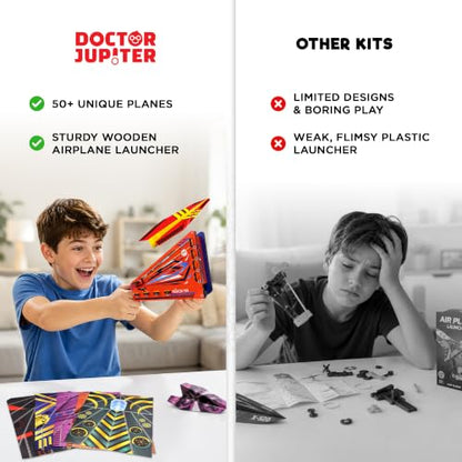 Doctor Jupiter Paper Airplane Launcher Kit for Kids Ages 6+, Birthday Gifts - style: Paper Airplanes Kit: 6+