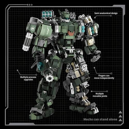 CSNRHG Mech Robot Model Building Blocks Toy Set Birthday for Age 8+ Children Adults Teens 1403 Pieces - color: Mobile Mecha