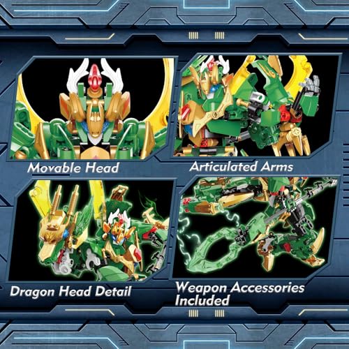 TIALLOW Transform Robot Dragon Rising Mech Building Block Set Gift for Boy - style: Dragon Knight