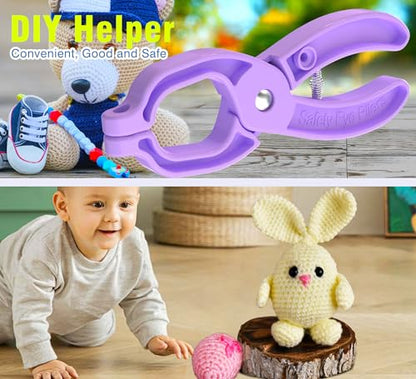 GEOCCI Safety Eye Tool Auxiliary Tool for Attaching Safety Eyes for Crocheting Safety Eyes Crochet Tools for Amigurumi Crochet & Stuffed Animal Eyes Making Supplies Tool（Purple） - color: Purple