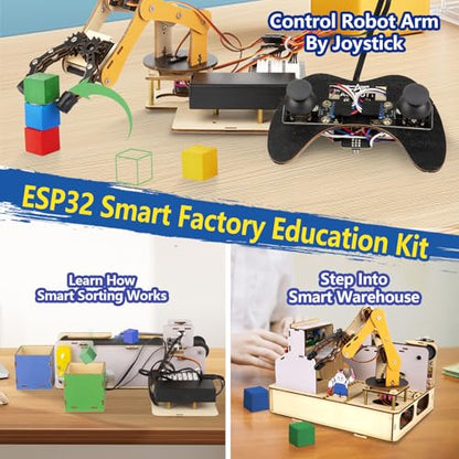 ACEBOTT IoT STEM Kit for Kids, Smart Factory Starter Kit for Arduino ESP32, Educational Science Kits Compatible with Arduino Scratch, STEM Toys for Kids Teens Adults 10+