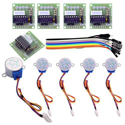 ELEGOO 5 Sets 28BYJ-48 ULN2003 5V Stepper Motor with ULN2003 Driver Board - size: Small
