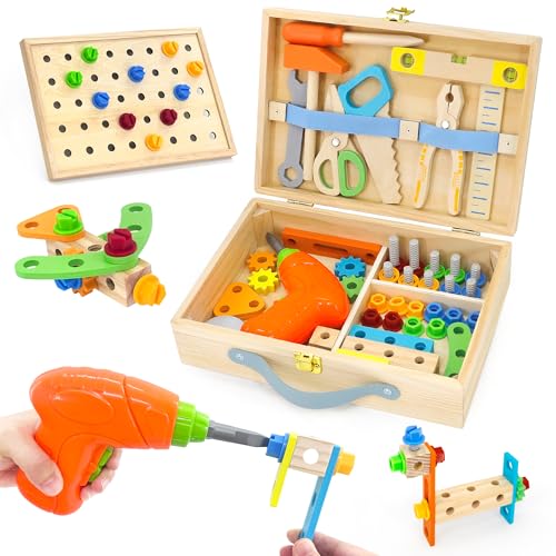 Kids Tool Set Toy with Drill, Montessori Toys for Age 3+ Years Old Boy Girl