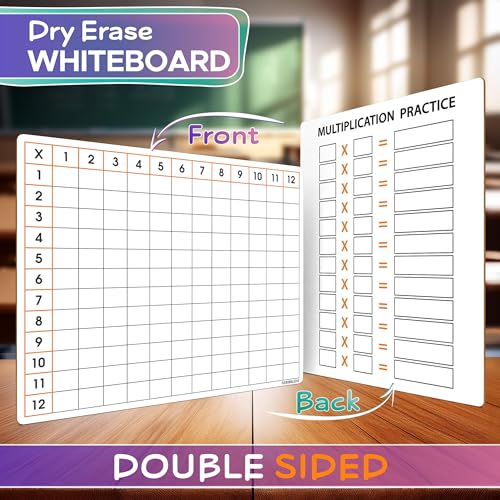 SCRIBBLEDO Multiplication Dry Erase Board 11x14, 12 Practice Problems
