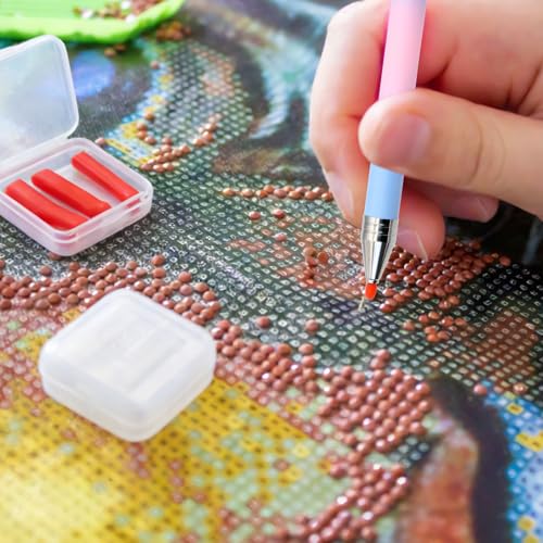 ZYNERY 24 Pcs Glue Clay Refills Paint Pen for Diamond Art Pen Tools, Diamond Refillable Paint Pens for Rhinestones, Gem Art Rhinestone Picker Tool for 5D Gem Painting (8 Boxes) - color: 24 Glue (8 boxes)