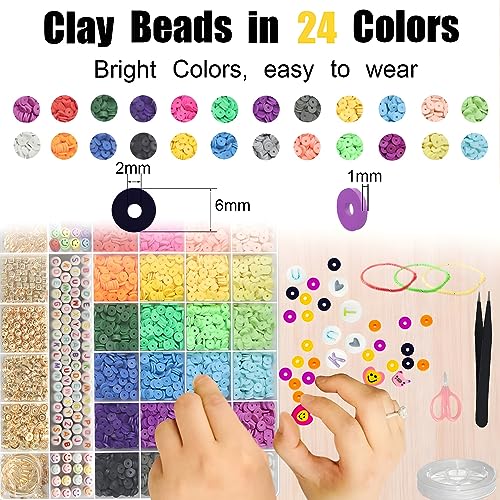 YMSDZHL 7100PCS 48 Color Polymer Clay Beads Friendship Bracelet Making Kit - size: 7100+PCS