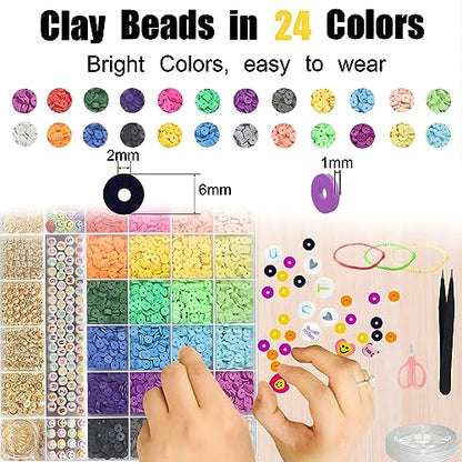 YMSDZHL 7100PCS 48 Color Polymer Clay Beads Friendship Bracelet Making Kit - size: 7100+PCS