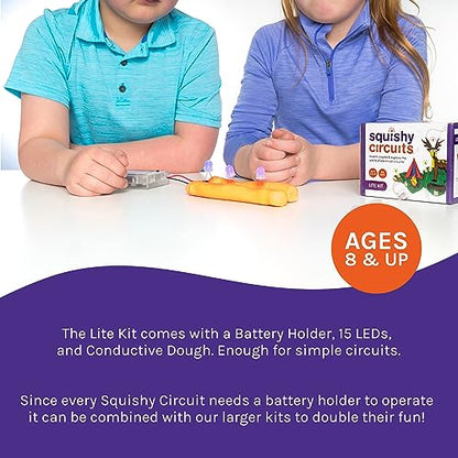 Squishy Circuits Lite Kit - Add-On Kit with an Additional Battery Holder - Explore Electrical Circuits with Play Dough - STEM Science Kits for Kids Age 8-12 - Used in Homes, Classrooms, and More! - style: Lite Kit