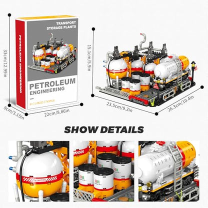 Oil Transport Storage Factory Building Block Set for Boys and Adults,743PCS - style: Oil Transport Storage Factory