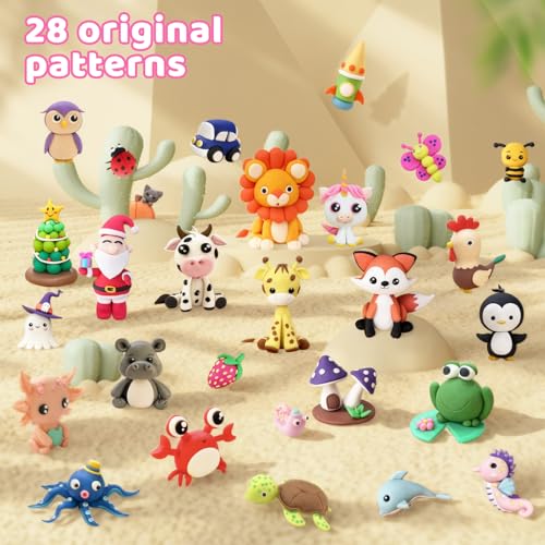 Funtopia Polymer Clay Kit, 34 Colors Modeling Clay for Kids Adults
