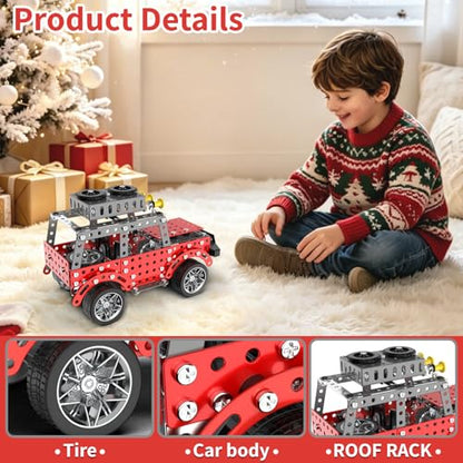 Jixin Xyzhi 3D Metal Model Kit Off-Road Car Building Set for Kids & Adults Ages 8+ – STEM Engineering DIY Assembly Toy with Tools for Family Fun & Gift Giving (Big Off-Road car) - style: Big off-road car