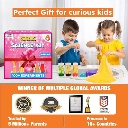 Butterfly EduFields 100+ Experiments Girls Science Kit for Kids Age 5-7 6-8 - style: Girl Science Kit 4-8