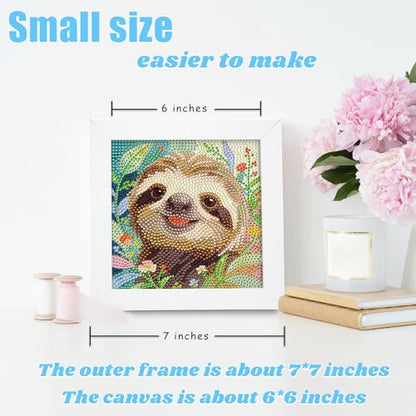 Libfx Diamond Art Kits for Kids with Frame Diamond Art for Girls Boys Beginners Arts and Crafts Birthday Gifts (Sloth) - color: Sloth