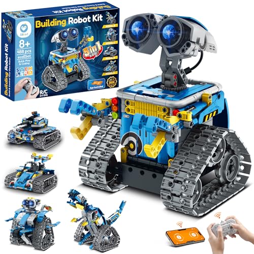 Sillbird Building Robot Kit with Remote Control STEM Gift for Boys Age 8-12 - color: 2-blue