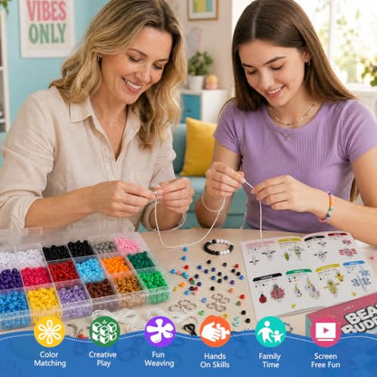 CBHGFEA Pony Beads Kit, Kandi Beads for Bracelet Jewelry Making