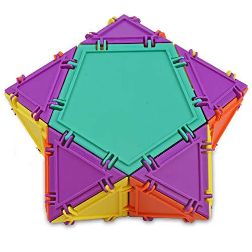 3D Building Set for Learning Math, Includes Many Online Activities, 32-pc, Made in USA (Pentagon/Triangle)