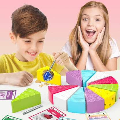 Gamerside Gemstone Dig Kit, 12 Birthstone Gems to Dig Up, Birthday Gift 6+ - color: Birthstone Dig Kit