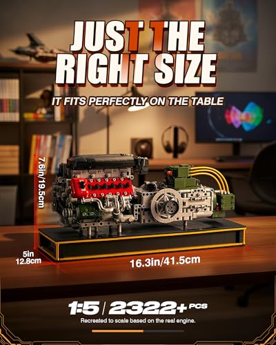 V12 Engine Kits That Runs with Motor & Battery for Adults Age 14+,2322PCS - color: Style 3