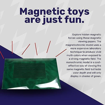 CMS MAGNETICS - 12x12 Green Magnetic Flux Viewing Film for Revealing Hidden Magnetic Field Patterns in Permanent Magnets for Science Projects, Research and STEM Education in Magnetism - size: 12 x 12", style: Green Film