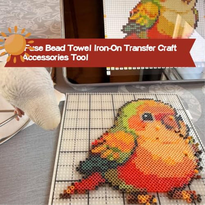 Fuse Bead Iron Paper Ironing Cloth Thick Texture Edge Binding Heat-Resistant Reusable Rainbow Gradient Fabric for Fuse Bead Towel Iron-On Transfer Craft Accessories Tool(Size:7.9"X11.8"A4) - size: Large
