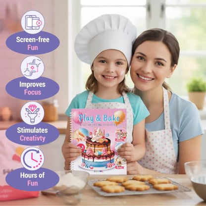BSCOOL Baking Coloring Book with Stickers Recipes and Cake Design - color: 1 PCS - Play and Bake Activity Book