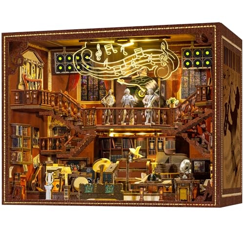 VORATHIS Book Nook Kit, 3D Wooden Puzzle for Adults (Maestro's Study) - color: Maestro's Study