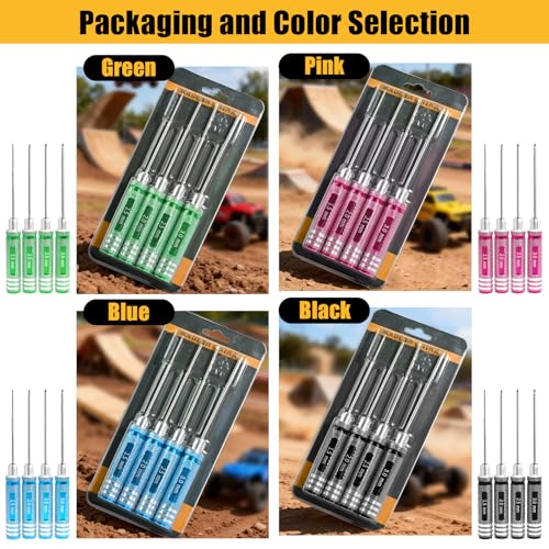 4Pcs RC Hex Drivers 1.5 2.0 2.5 3.0mm Screwdriver Hex Tool Kit - color: Green