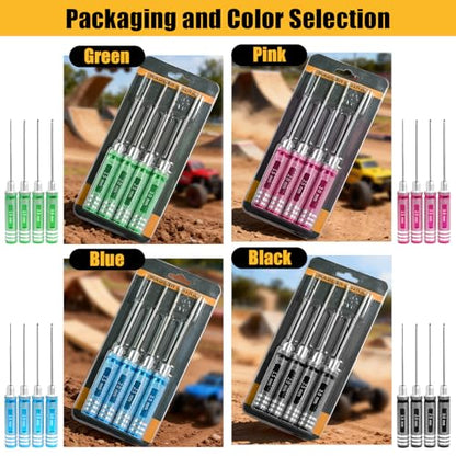 4Pcs RC Hex Drivers 1.5 2.0 2.5 3.0mm Screwdriver Hex Tool Kit - color: Green