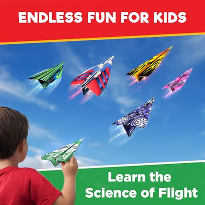 Doctor Jupiter Paper Airplane Book Kit for Kids Ages 4+, Craft Toy - style: 50+ Airplanes