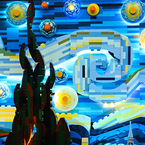 LED Lighting Compatible with LEGO The Starry Night 21333, Light Kit Compatible with LEGO Vincent Van Gogh Wall Art 21333, Giving Light to Model, NOT Included The Model Set(RC Model)