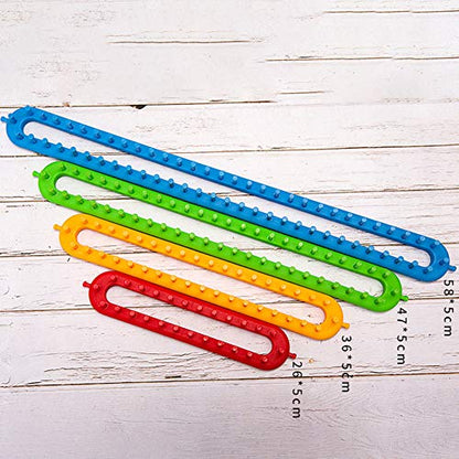 BWWNBY 10 Inch Rectangle Knitting Loom, Long Loom with Crochet Hook