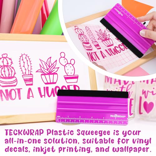 TECKWRAP Professional Felt Squeegee for Vinyl, Pitaya, 2 PCS, 6"x2.9" - color: 2pcs Pitaya