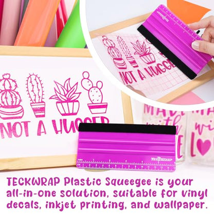 TECKWRAP Professional Felt Squeegee for Vinyl, Pitaya, 2 PCS, 6"x2.9" - color: 2pcs Pitaya