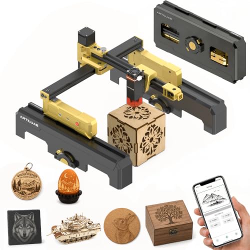 T1-P Foldable Laser Engraver 3000mW Laser Engraving Machine - color: Gold-3w With Riser Kit