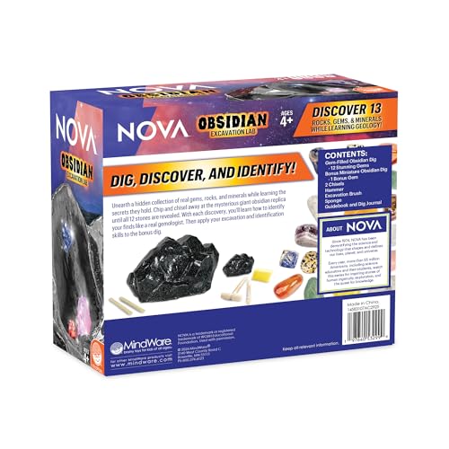 MindWare Gem Dig Kit for Kids Nova Obsidian Excavation